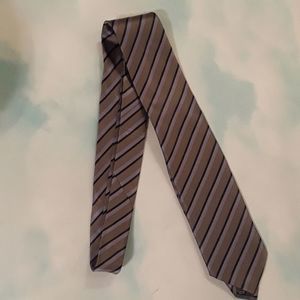 Angelo Rossi Tie. Striped Purple Gray